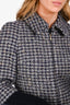 Pre-Loved Chanel™ Grey Houndstooth Zip Up Tweed Jacket Size 38