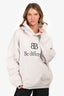 Balenciaga 2022 White Logo Embroidered 'Be Different' Hoodie Size M