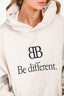 Balenciaga 2022 White Logo Embroidered 'Be Different' Hoodie Size M