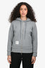 Thom Browne Grey Striped Zip Up Hoodie Size 40