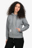 Thom Browne Grey Striped Zip Up Hoodie Size 40