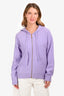 Versace Purple Wool/Cashmere Medusa Logo Zip-Up Jacket Size 42