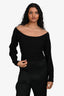 Alexander Wang Black Wool/Mesh Cropped Sweater Size S
