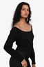 Alexander Wang Black Wool/Mesh Cropped Sweater Size S