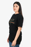 Gucci Black Logo Printed Distressed T-Shirt Size S