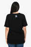 Gucci Black Logo Printed Distressed T-Shirt Size S