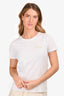 Celine White Logo Embroidered T-Shirt Size S