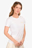 Celine White Logo Embroidered T-Shirt Size S