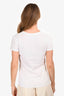 Celine White Logo Embroidered T-Shirt Size S