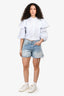 R13 Light Blue Denim Washed Distressed Shorts Size 25