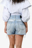 R13 Light Blue Denim Washed Distressed Shorts Size 25