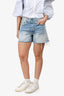 R13 Light Blue Denim Washed Distressed Shorts Size 25