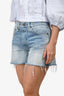 R13 Light Blue Denim Washed Distressed Shorts Size 25