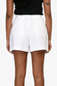 Alaïa White Front Pleated High Waisted Shorts Size 40