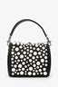 Alexander McQueen Black Leather Faux Pearl Embellished Box Crossbody