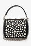 Alexander McQueen Black Leather Faux Pearl Embellished Box Crossbody