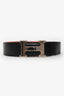Hermès 2011 Black/Orange H Buckle Belt Palladium Hardware Size 90