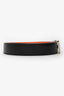 Hermès 2011 Black/Orange H Buckle Belt Palladium Hardware Size 90