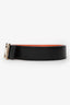 Hermès 2011 Black/Orange H Buckle Belt Palladium Hardware Size 90