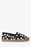 Saint Laurent Black/White Polkadot Canvas Espadrille Flats Size 37