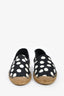 Saint Laurent Black/White Polkadot Canvas Espadrille Flats Size 37