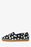 Saint Laurent Black/White Polkadot Canvas Espadrille Flats Size 37