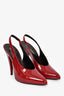 Saint Laurent Cherry Patent 'Venus' Slingback Heels Size 39