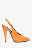 Saint Laurent Dark Yellow Patent 'Venus' Slingback Heels Size 39
