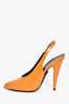 Saint Laurent Dark Yellow Patent 'Venus' Slingback Heels Size 39