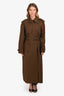 Frame Brown Belted Utility Long Belted Trench Coat Size M