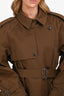 Frame Brown Belted Utility Long Belted Trench Coat Size M