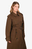 Frame Brown Belted Utility Long Belted Trench Coat Size M