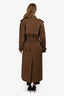 Frame Brown Belted Utility Long Belted Trench Coat Size M