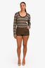 The Frankie Shop Brown Suede Hot Shorts Size L