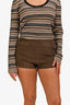 The Frankie Shop Brown Suede Hot Shorts Size L