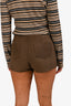 The Frankie Shop Brown Suede Hot Shorts Size L