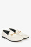Gucci Off-White Leather Horsebit Loafers Size 37.5