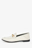 Gucci Off-White Leather Horsebit Loafers Size 37.5