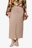 Akris Punto Beige Linen Midi Skirt Size 8