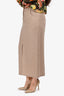 Akris Punto Beige Linen Midi Skirt Size 8