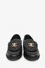 Pre-Loved Chanel™ Black Quilted Leather Tab CC Turnlock Loafers Size 38.5