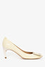 Roger Vivier Cream Patent Kitten Heels Size 37.5