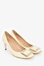 Roger Vivier Cream Patent Kitten Heels Size 37.5