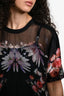 Givenchy Black Silk Floral Mesh Blouse Size 38