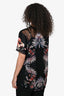 Givenchy Black Silk Floral Mesh Blouse Size 38