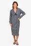 Ganni Blue Pinstripe Denim Midi Dress Size 34