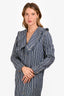 Ganni Blue Pinstripe Denim Midi Dress Size 34