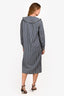Ganni Blue Pinstripe Denim Midi Dress Size 34