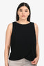 Theory Black Sleeveless Draped Blouse Size L