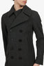 Burberry Grey Wool/Cashmere Double Breasted Peacoat Size S Mens